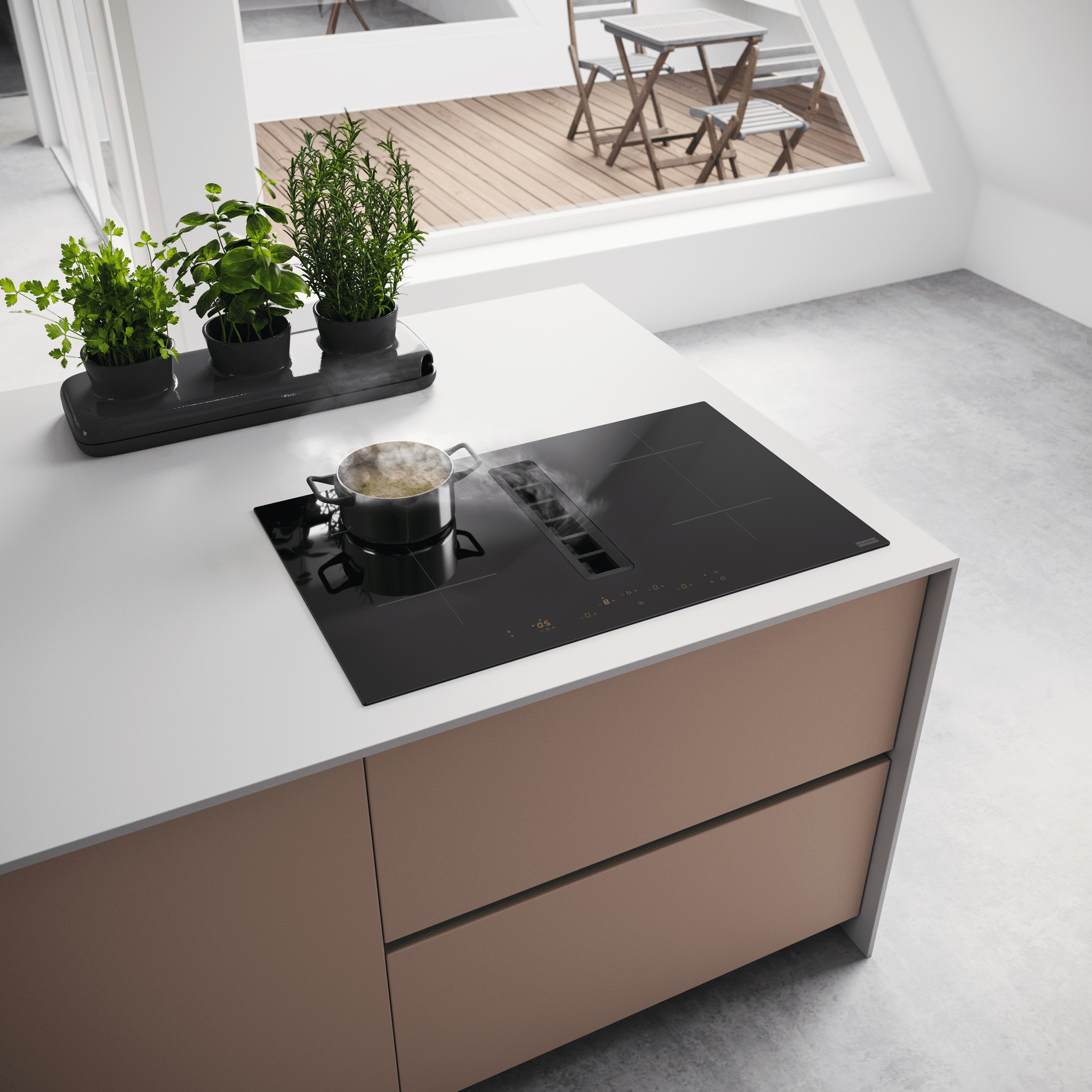 Nieuwe generatie kookplaten met geïntegreerde afzuiging bij Franke 5